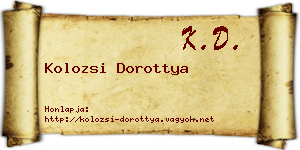 Kolozsi Dorottya névjegykártya